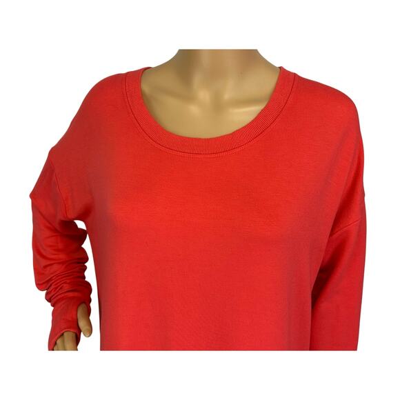 Athleta Coaster Luxe Sweatshirt Coral Red Orange Modal Size M - Picture 7 of 11